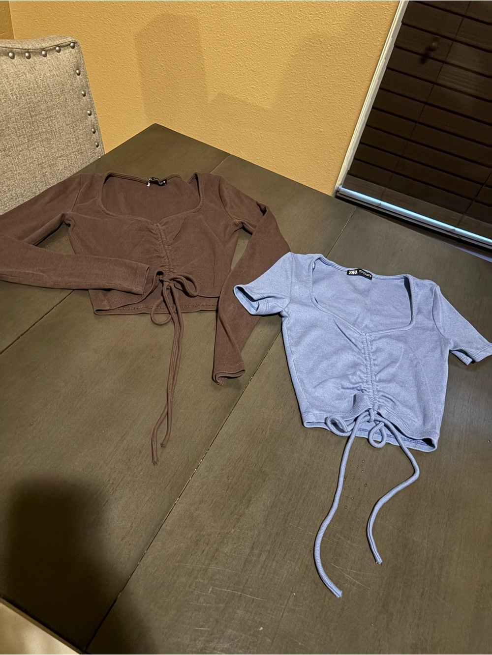 Zara  Tie-Front Crop Tops